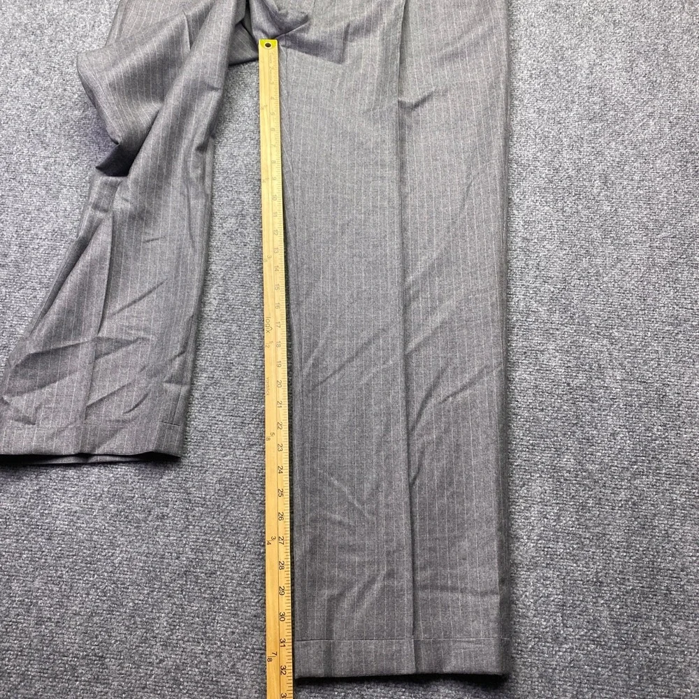 Tasso Elba Mens Gray Pinstripe Wool Cashmere Pleated‎ Dress Pants 44L Preppy